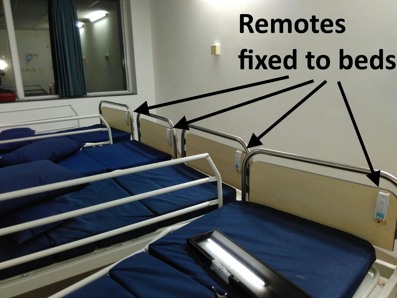 Hospital patient call button installation