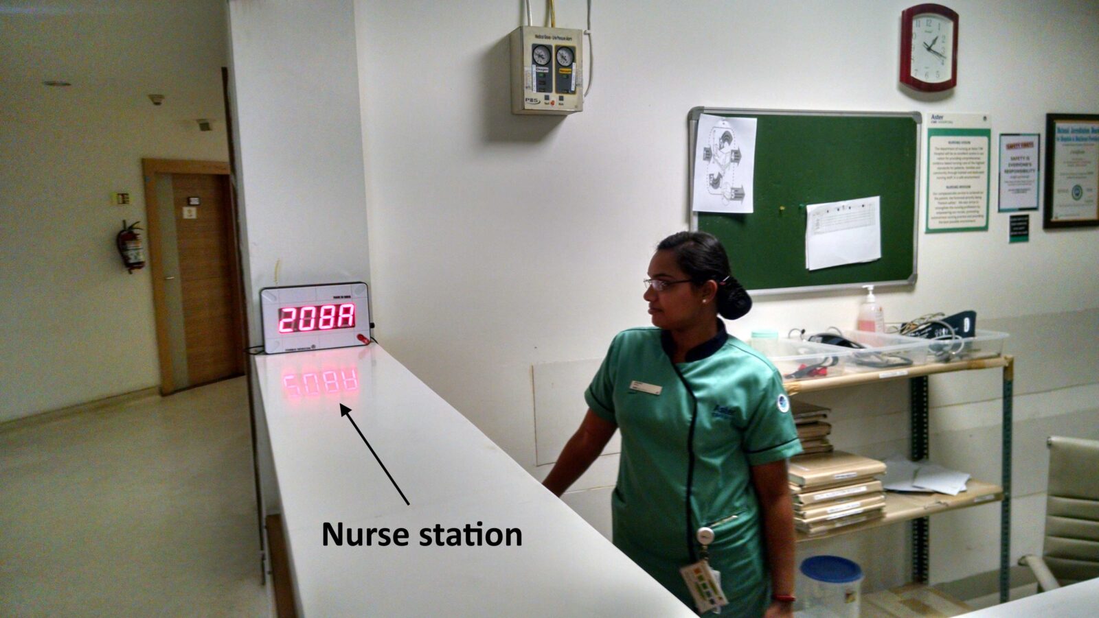 Nurse station display installation