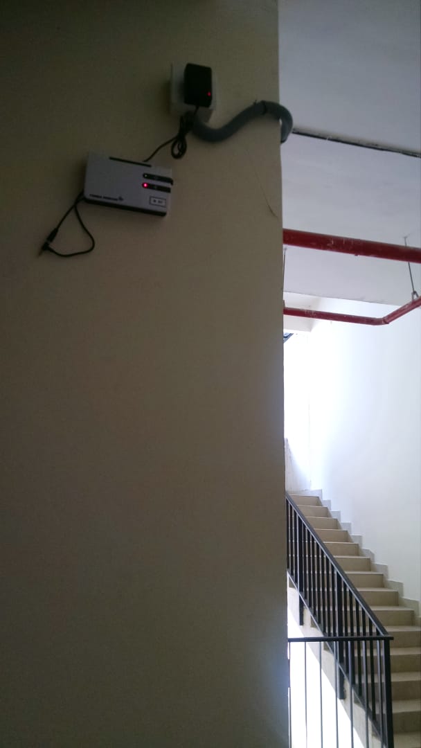 Repeater signal booster in apartment building