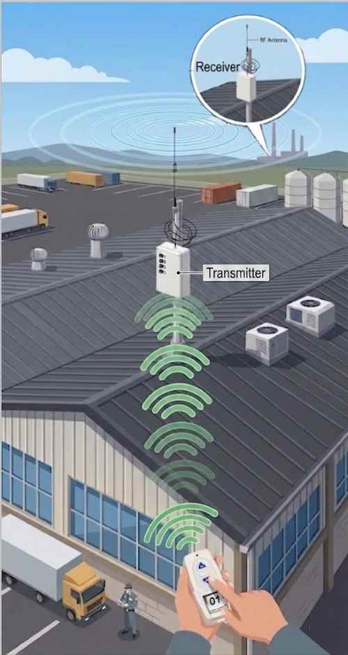 FORBIX SEMICON long range transmitter pole mounted for clear line of sight