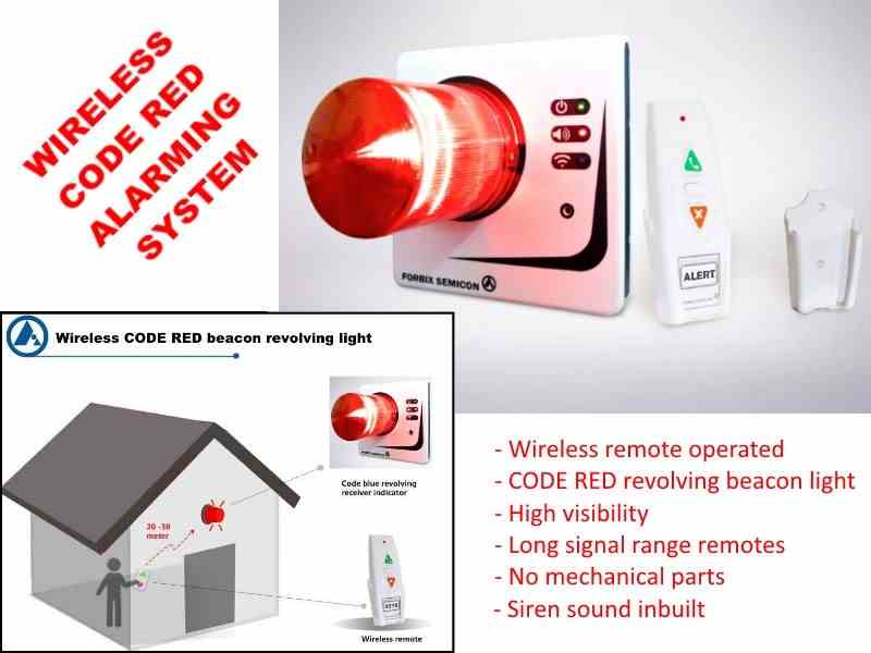 FORBIX SEMICON Wireless Code Red Panic Alarm System with Revolving Light Beacon