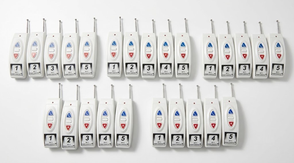Numbered wireless remote controllers in bulk production