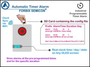 Programmable Automatic Timer Alarm, FORBIX SEMICON®